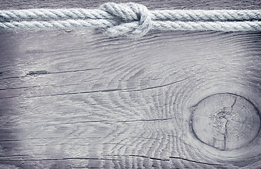 Image showing rope on wooden background