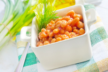 Image showing white bean with tomato sauce