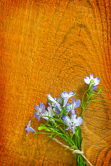 Image showing flowers on wooden background