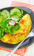 Image showing omelette with salad