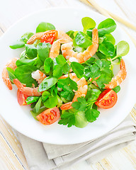 Image showing salad with shrimps