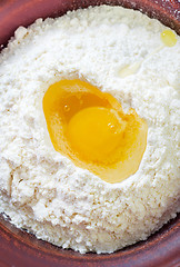 Image showing flour and eggs