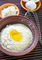 Image showing flour and eggs