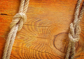 Image showing rope on wooden background