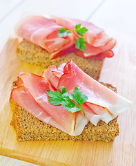 Image showing sandwich with ham