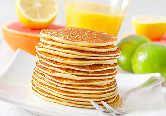Image showing pancakes with fruit