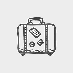 Image showing Travel luggage sketch icon