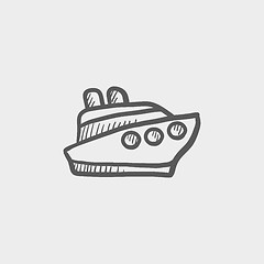 Image showing Cruise ship sketch icon