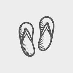 Image showing Beach slipper sketch icon