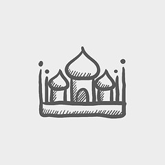 Image showing Islamic mosque sketch icon