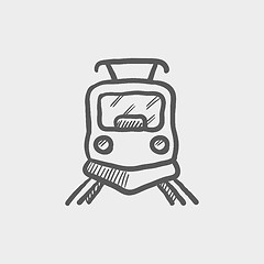 Image showing Front view of train sketch icon