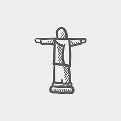 Image showing Christ the redeemer sketch icon