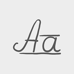 Image showing Cursive letter a sketch icon