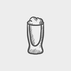 Image showing Glass of beer sketch icon