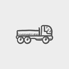 Image showing Cargo truck sketch icon