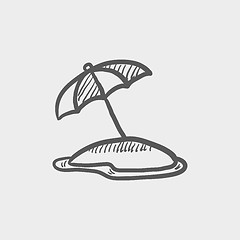 Image showing Beach umbrella sketch icon
