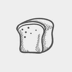 Image showing Small sized loaf bread sketch icon