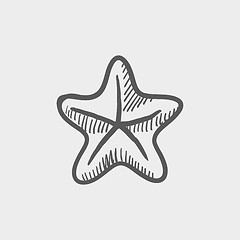 Image showing Starfish sketch icon