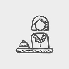 Image showing Female receptionist sketch icon