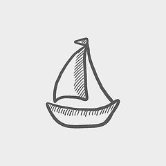 Image showing Sailboat sketch icon