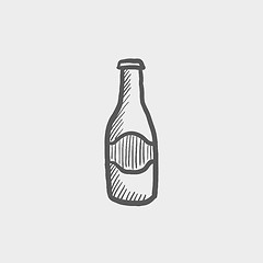 Image showing Light beer bottle sketch icon