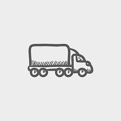 Image showing Delivery car sketch icon