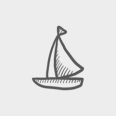 Image showing Sailboat sketch icon