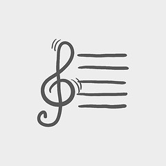 Image showing Musical note sketch icon