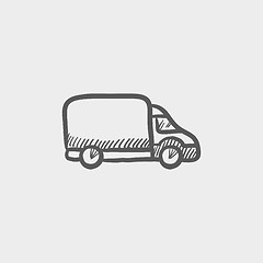 Image showing Delivery van sketch icon