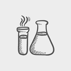 Image showing Lab supplies sketch icon