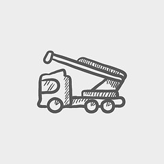 Image showing Towing truck sketch icon