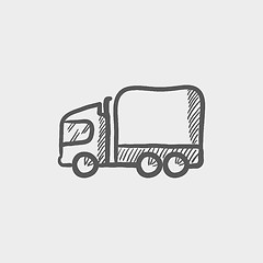 Image showing Delivery truck sketch icon