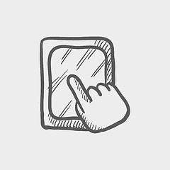 Image showing Tablet touchscreen sketch icon