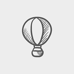 Image showing Hot air balloon sketch icon