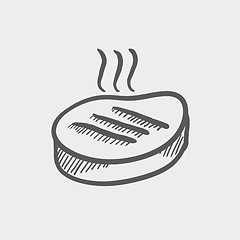 Image showing Grilled steak sketch icon