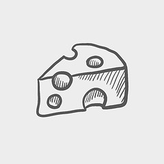 Image showing Sliced of cheese sketch icon