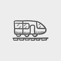 Image showing Modern high speed train sketch icon