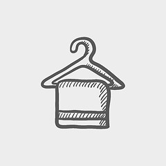 Image showing Towel on hanger sketch icon