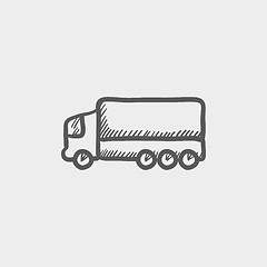 Image showing Trailer truck sketch icon