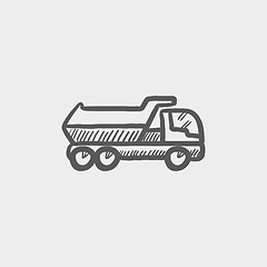 Image showing Trailer truck sketch icon