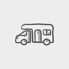 Image showing Camper van sketch icon