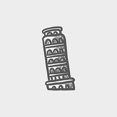 Image showing Leaning tower of pisa sketch icon