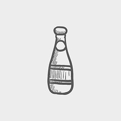 Image showing Champagne bottle sketch icon