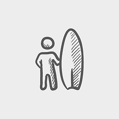 Image showing Wakeboarder sketch icon