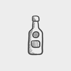 Image showing Bottle of whisky sketch icon