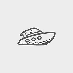 Image showing Speedboat sketch icon