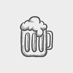 Image showing Mug of beer sketch icon