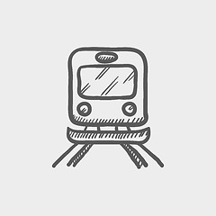 Image showing Back view of train sketch icon