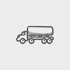 Image showing Delivery truck sketch icon