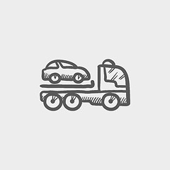 Image showing Car towing truck sketch icon
